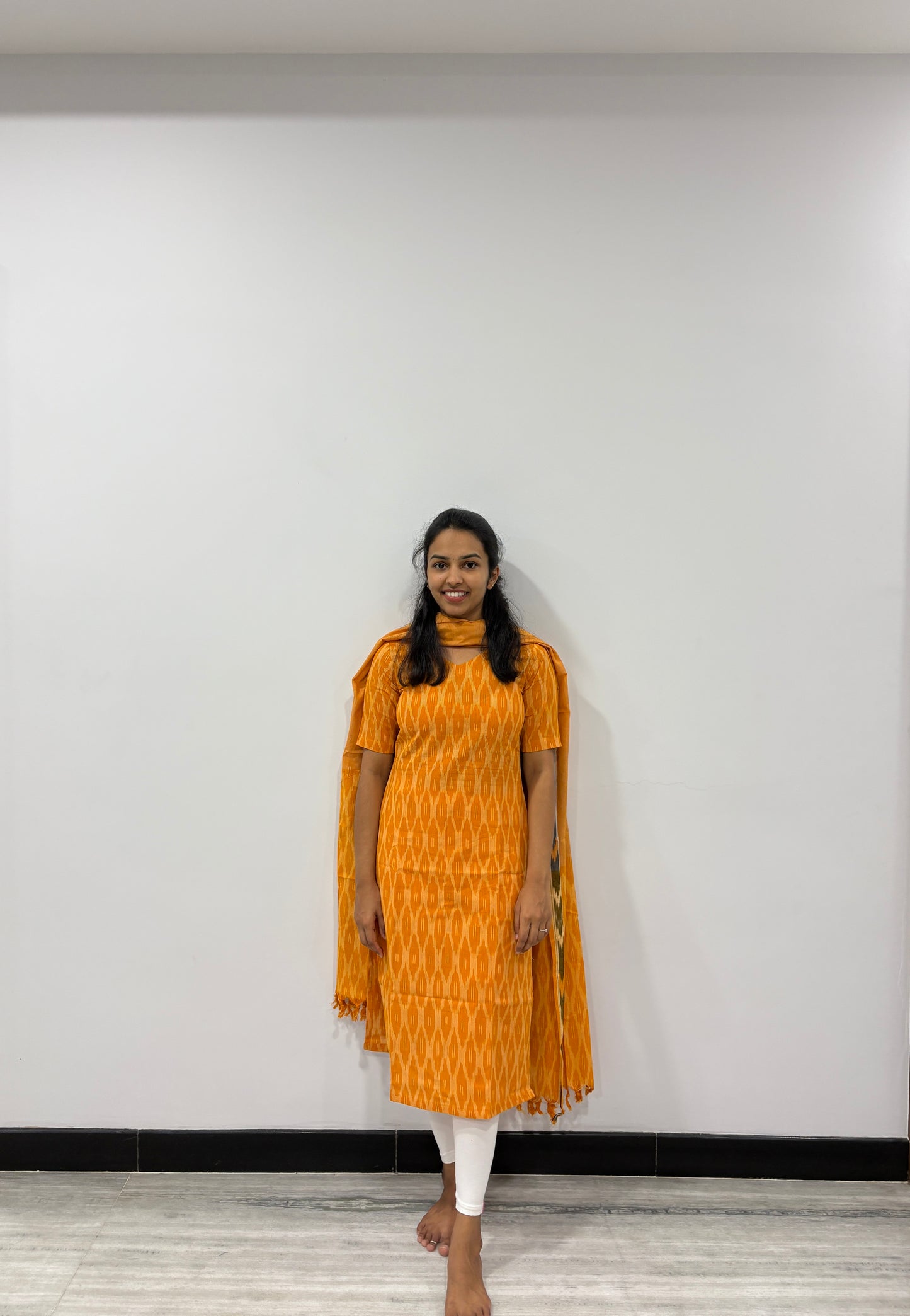 Orange ikat suit set