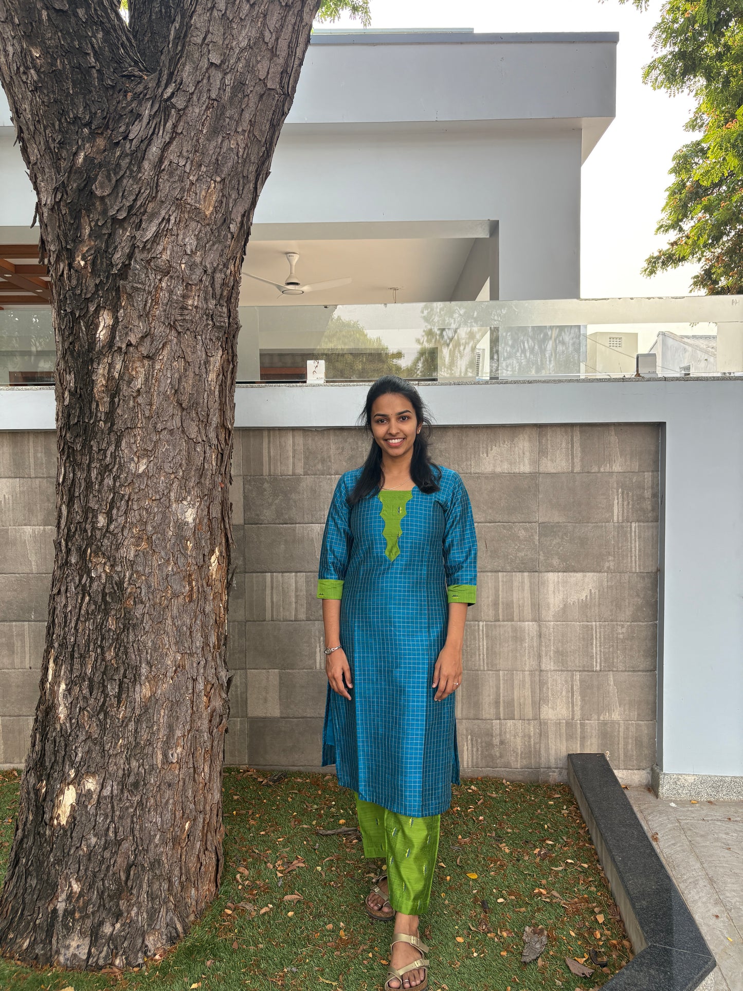 Blue and green suit set