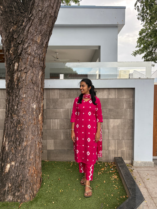 Pink cotton suit set