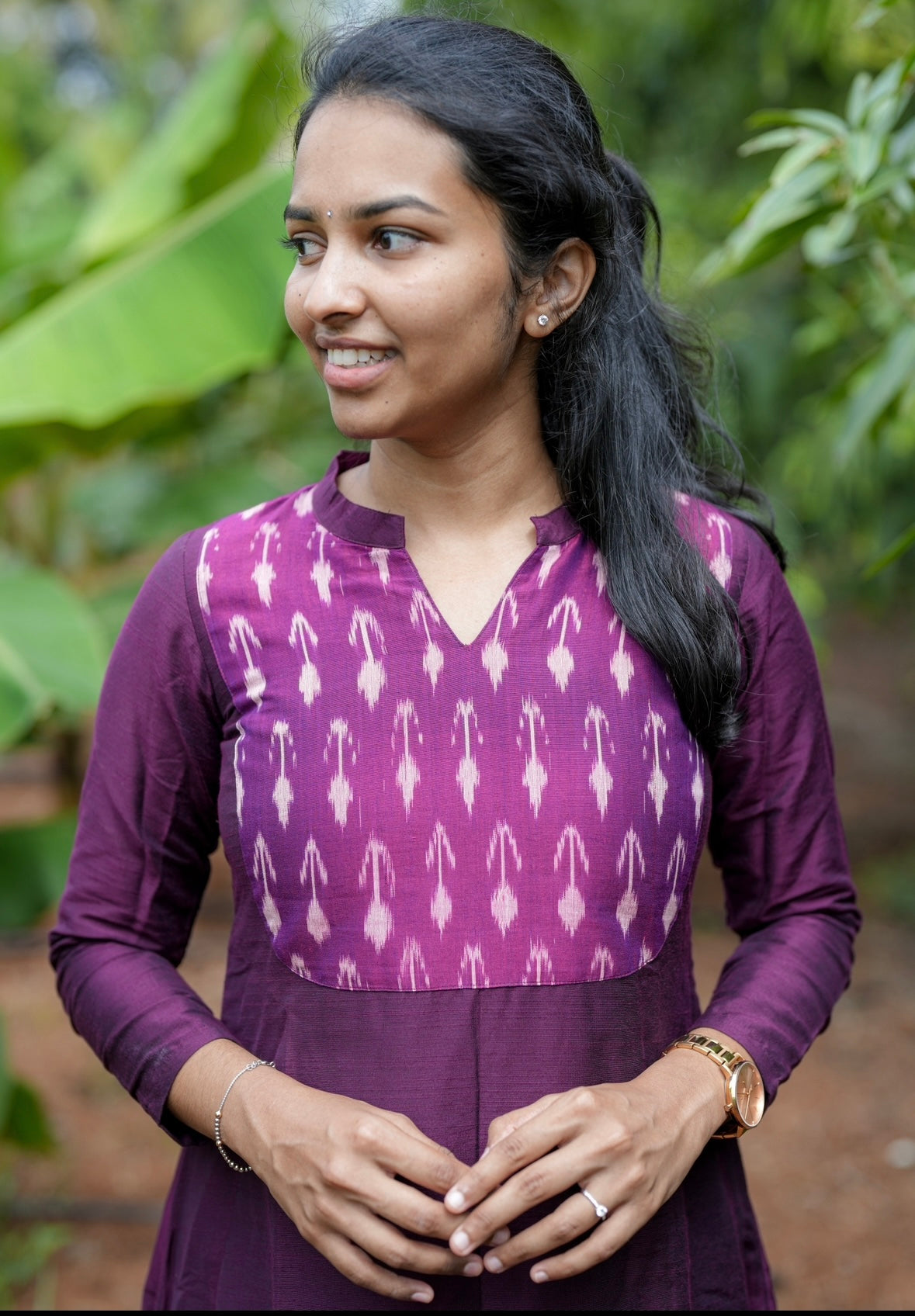 Purple Aline kurti set