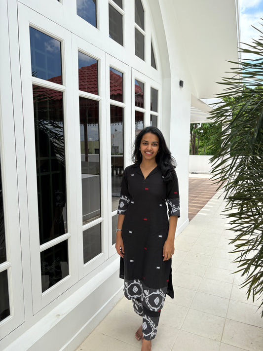 Black Jamdani Coord set