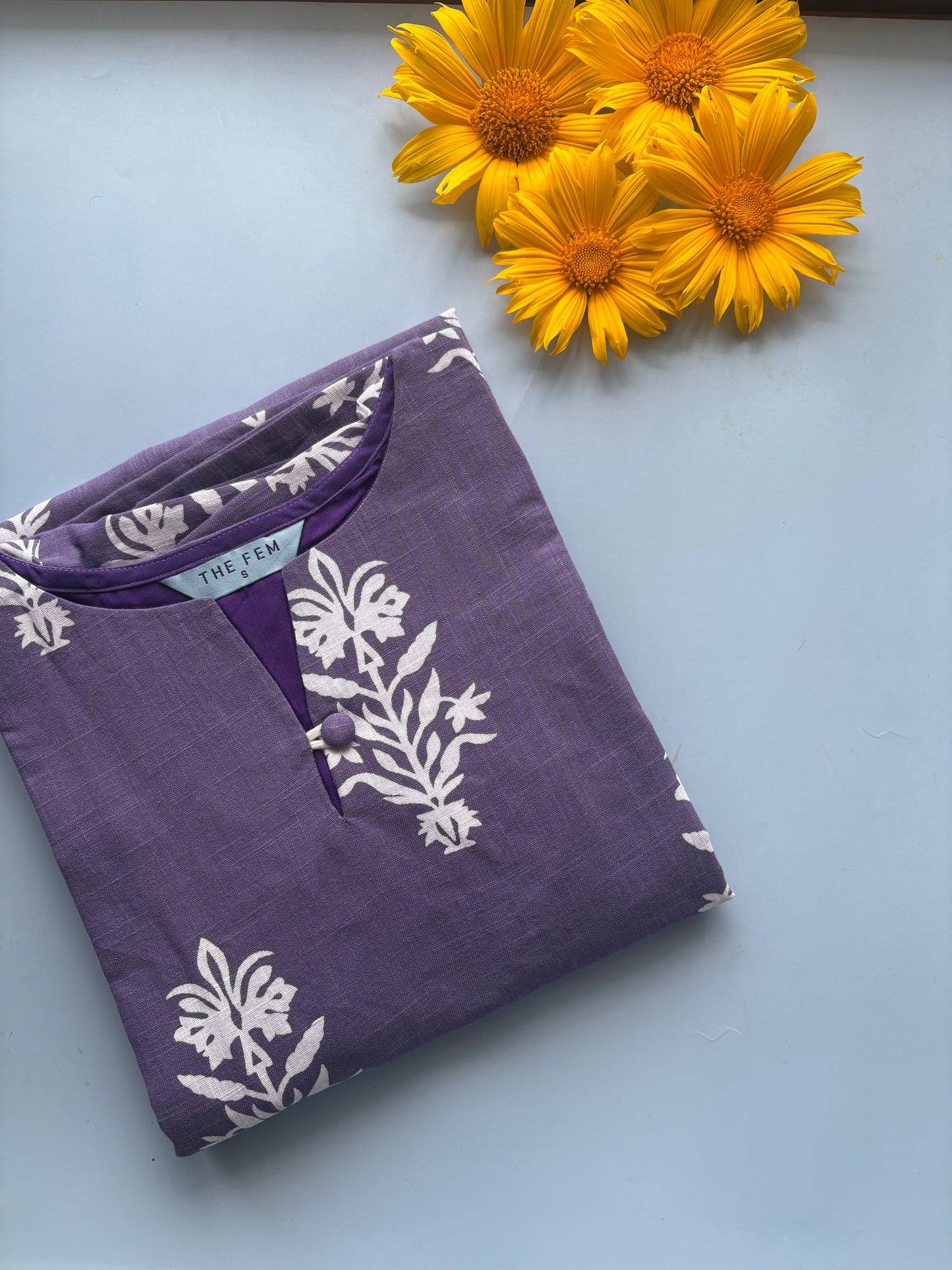 Purple floral kurti