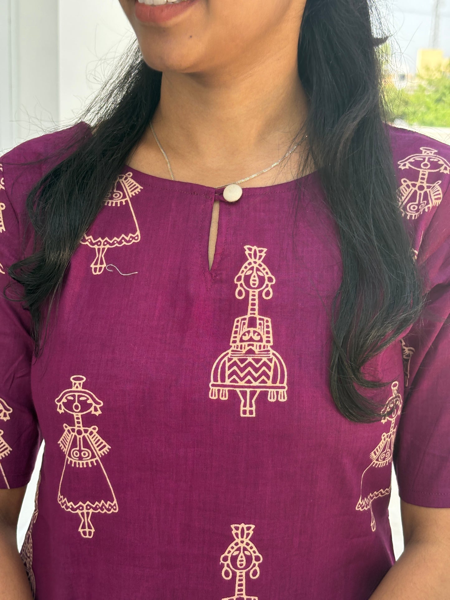 Purple motif kurti
