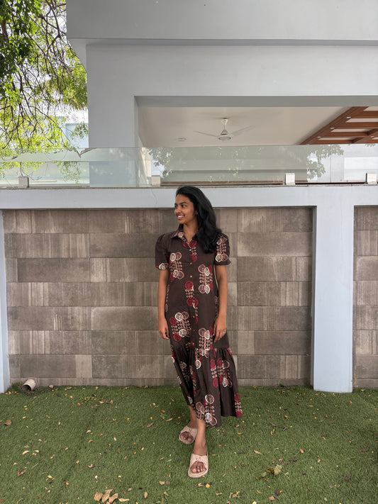 Coffee brown Aline maxi