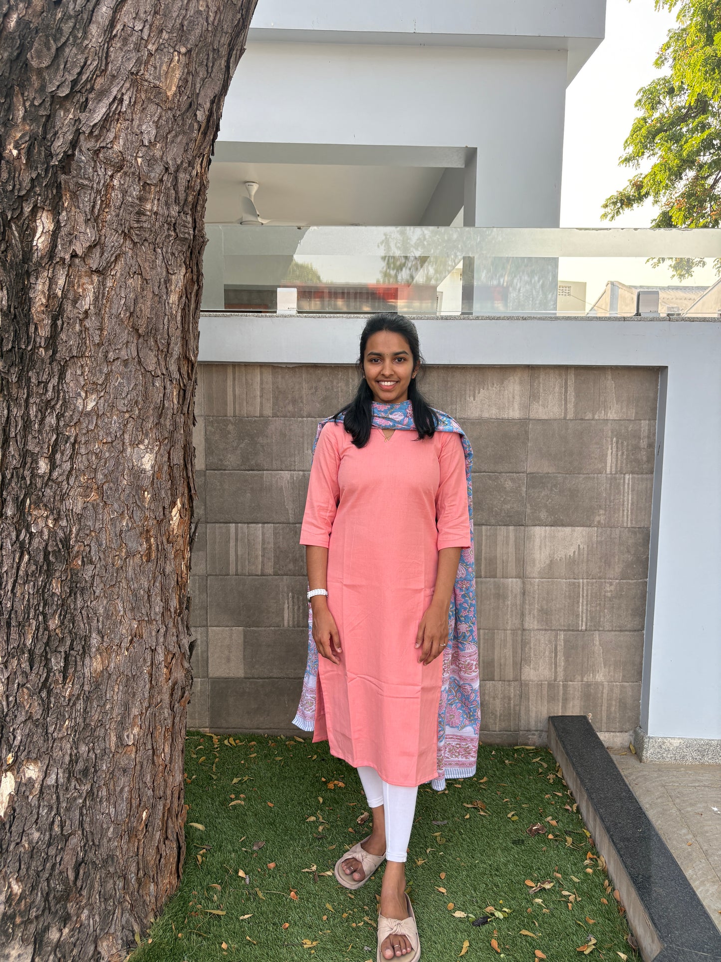 Peach kurti set