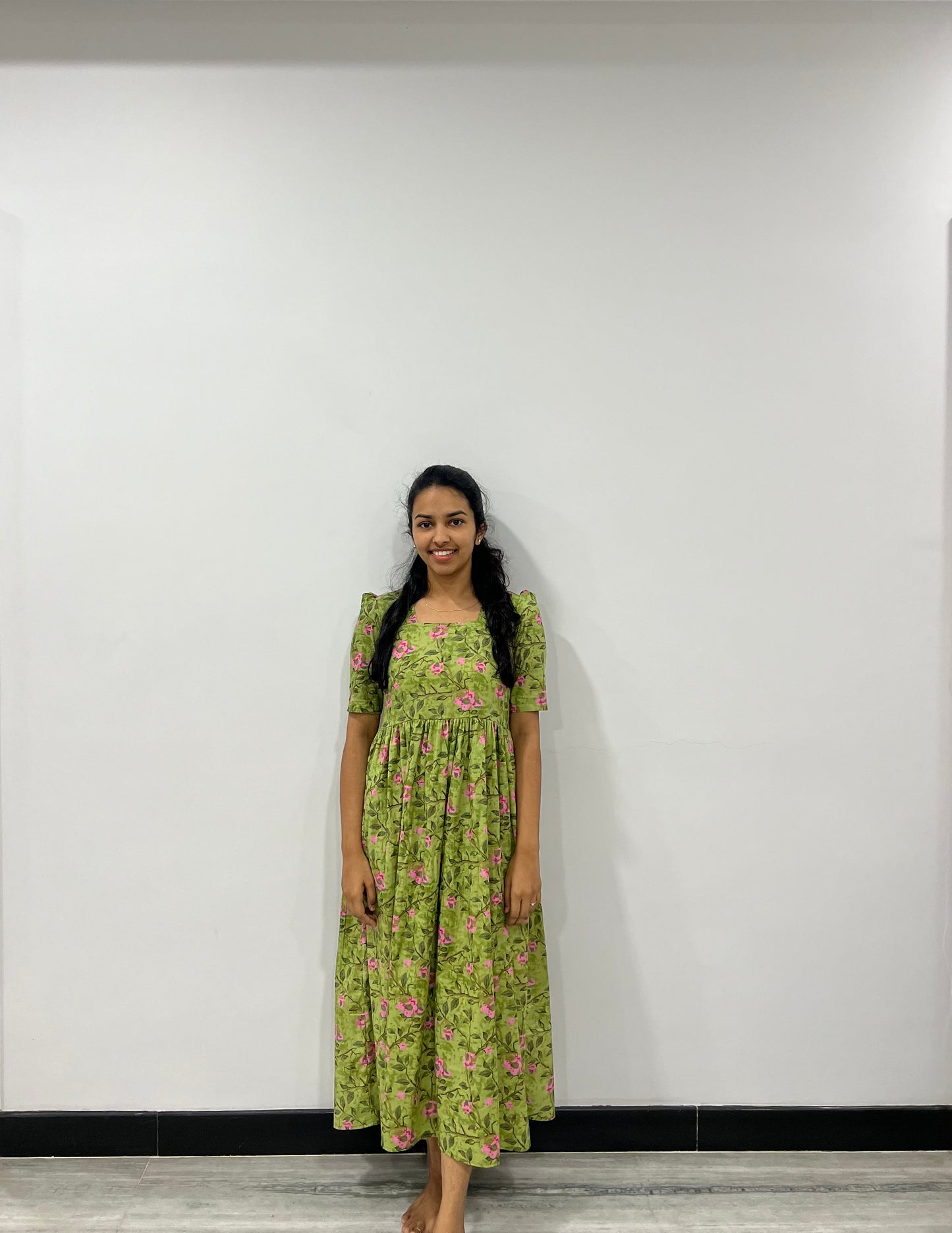 Green floral maxi