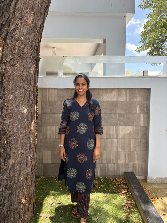 Navy blue kurti set