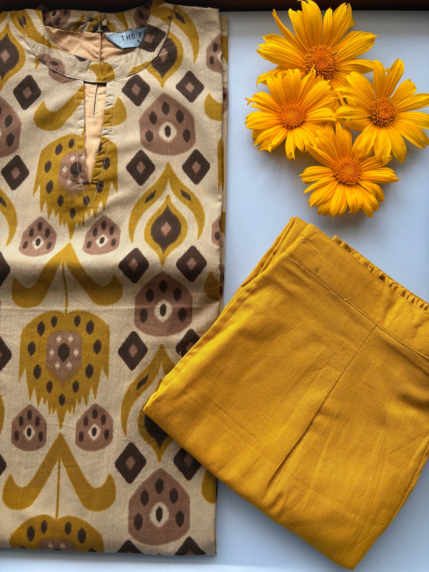 Mustard yellow kurti set