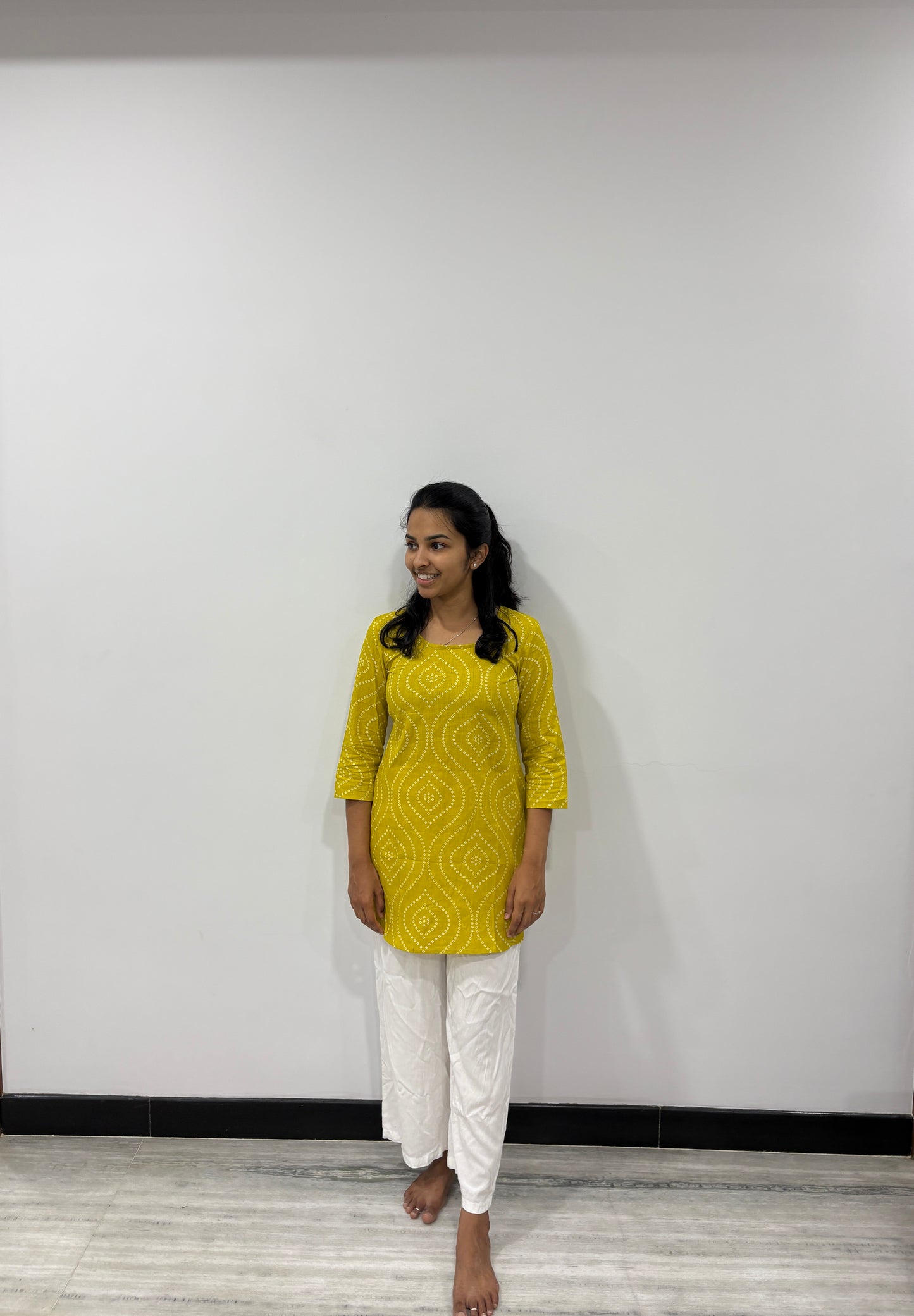 Mustard yellow short kurti