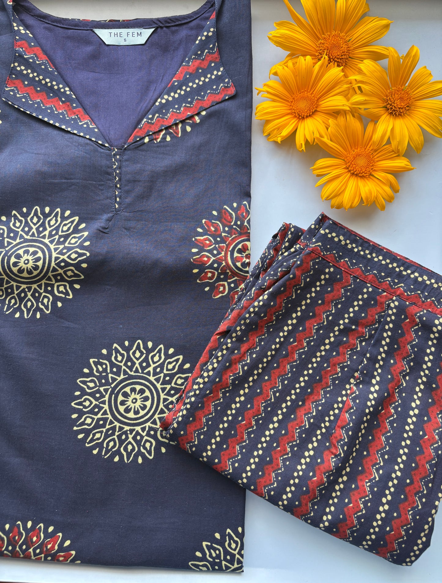 Navy blue kurti set