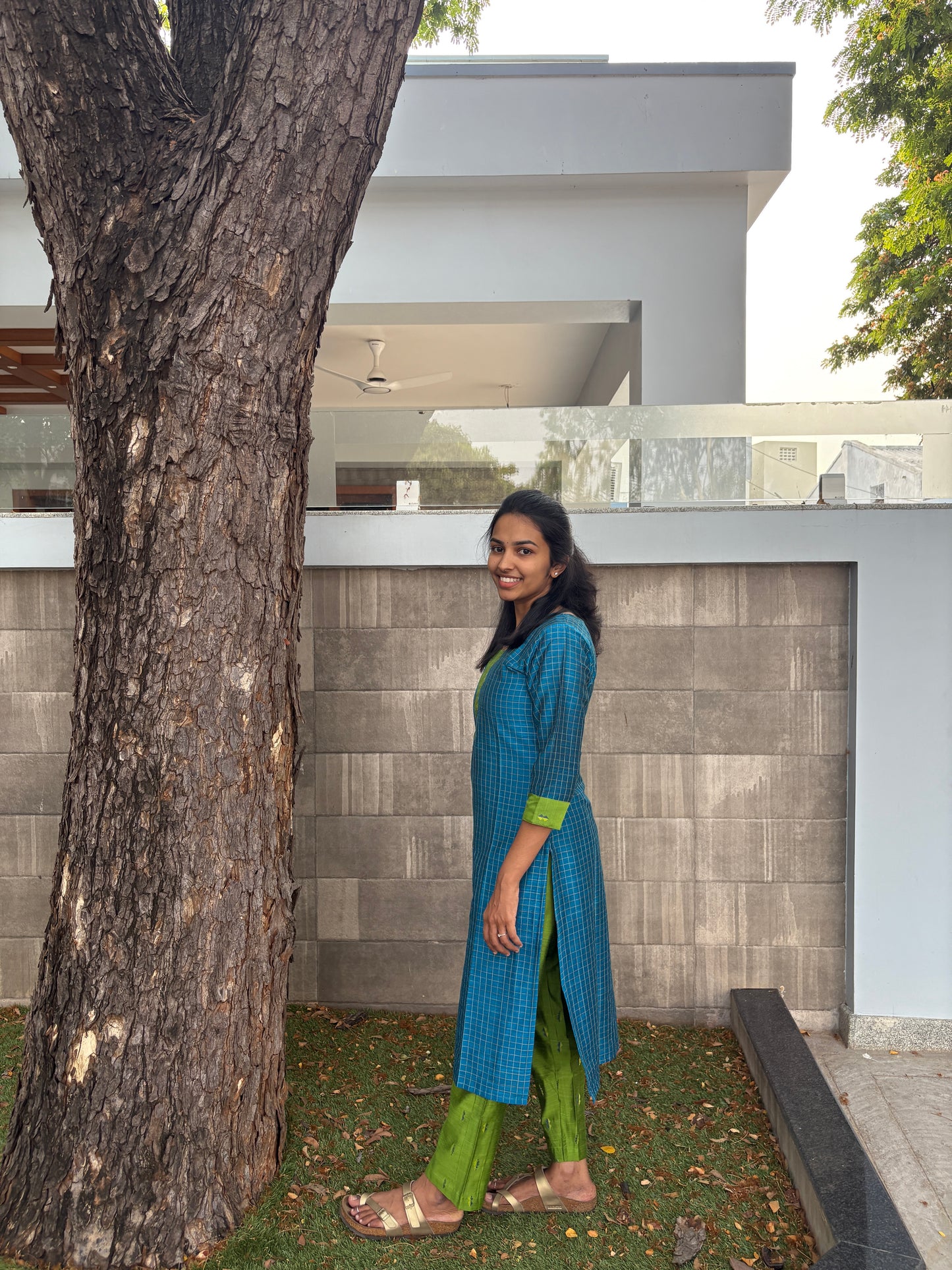 Blue and green suit set