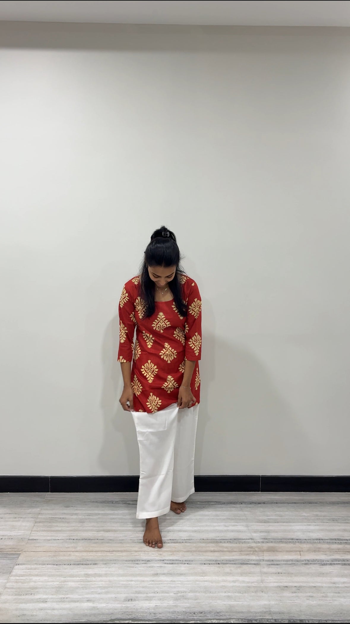 White rayon pants