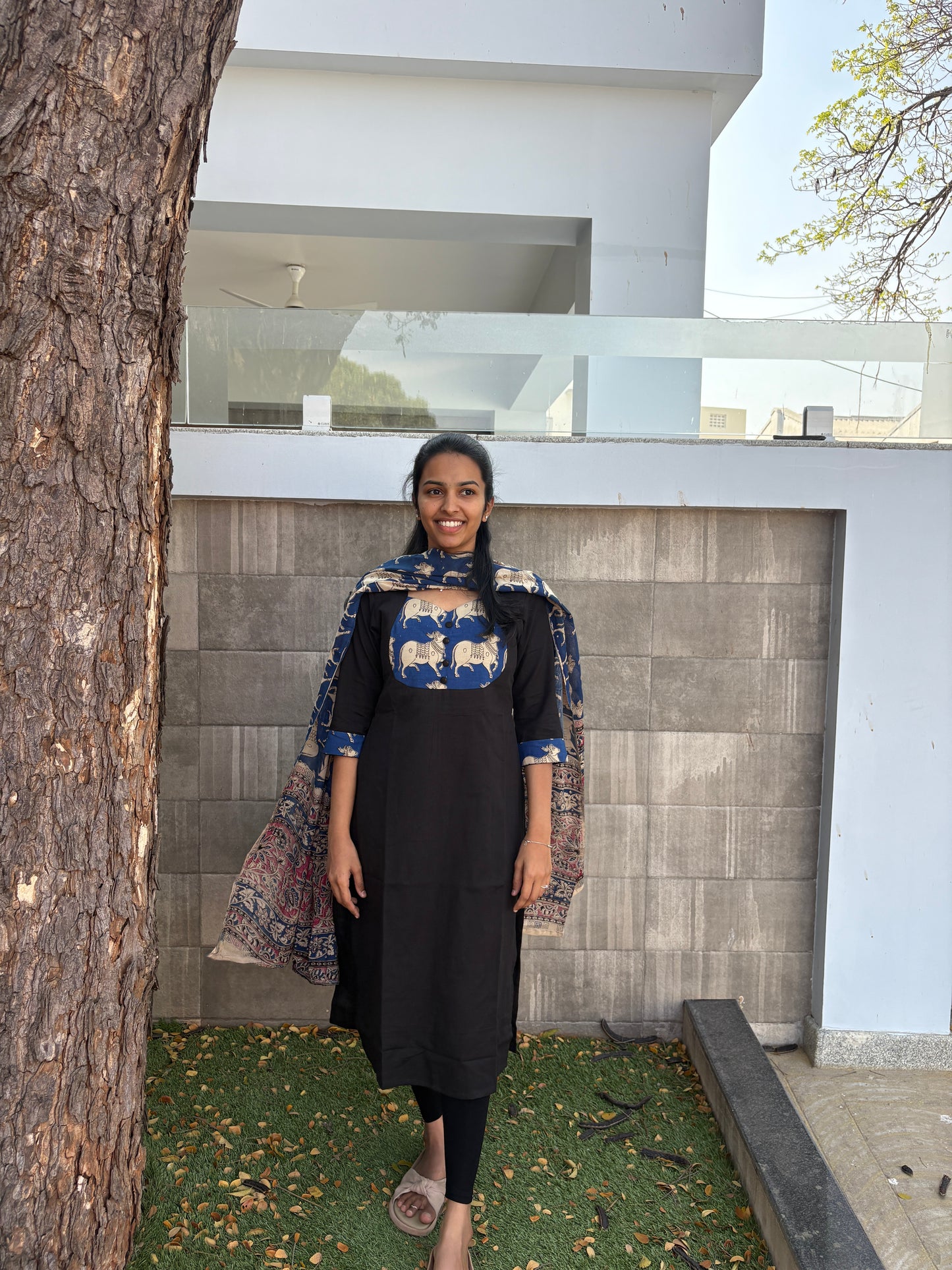 Kalamkari patch work kurta