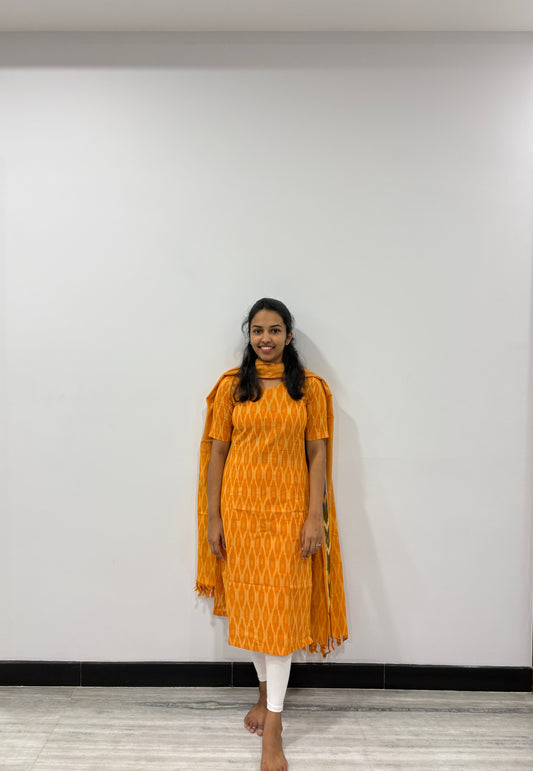 Orange ikat suit set