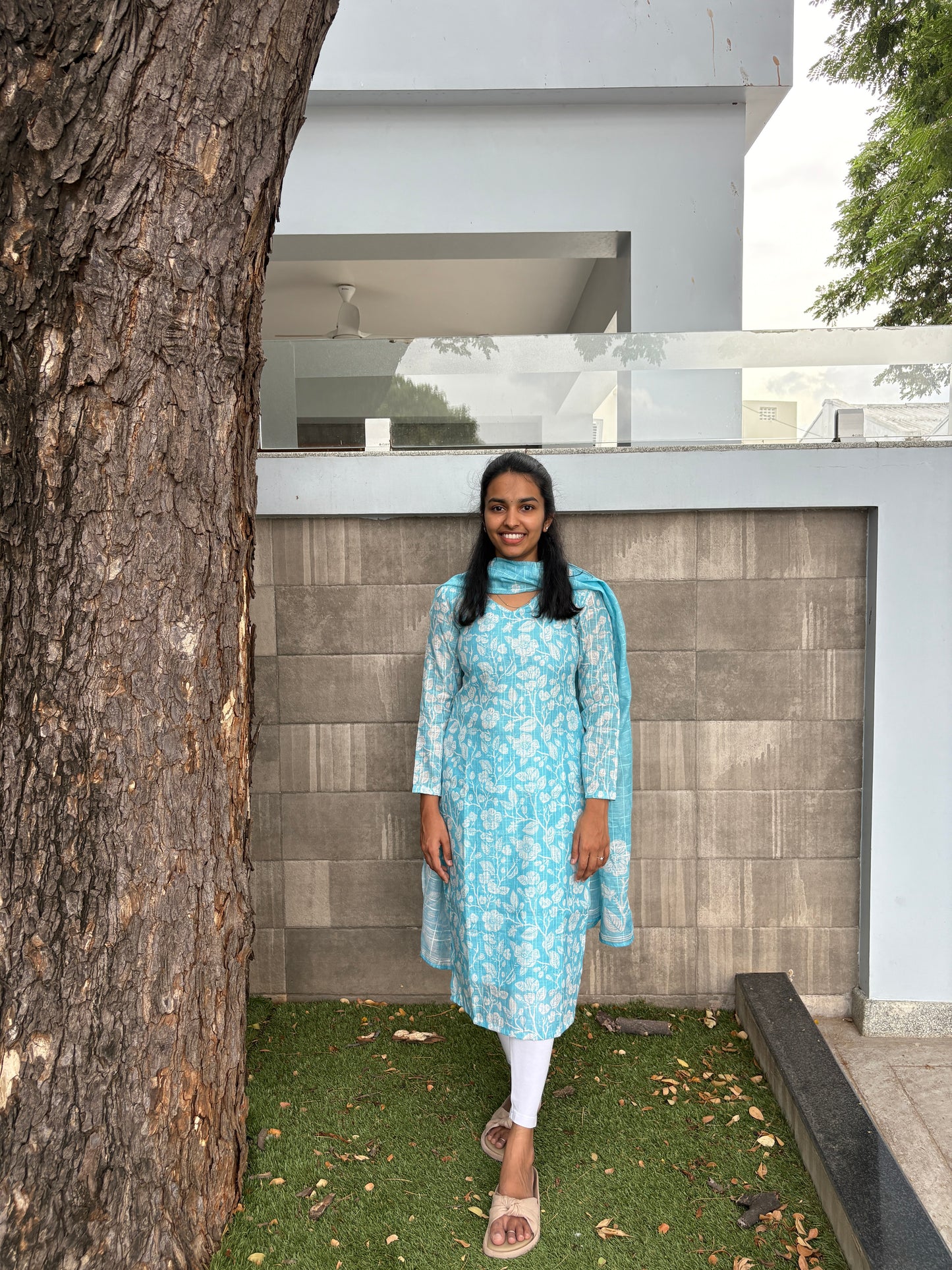 Sky blue suit set