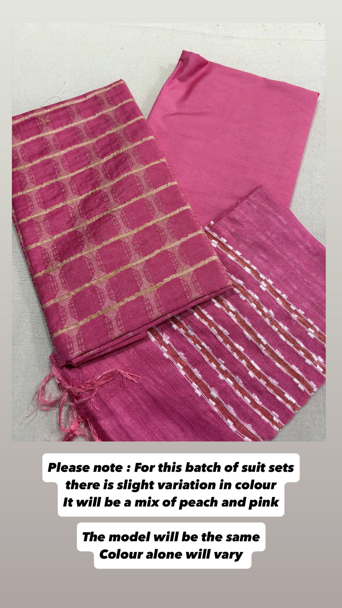 Pinkish peach Katan silk suit set