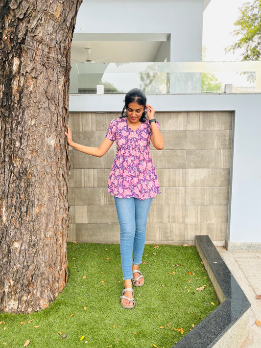 Purple peplum top