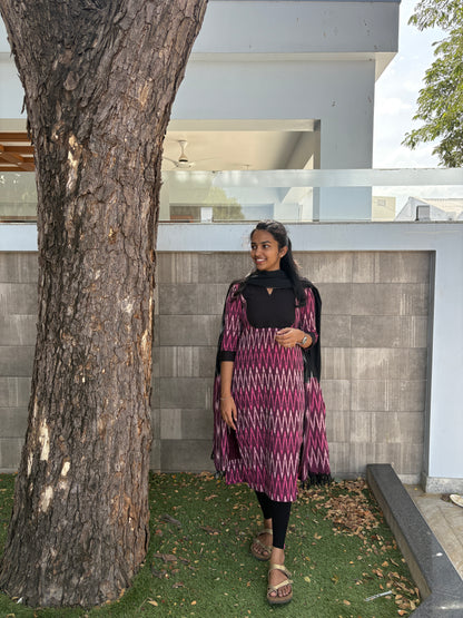Purple ikat suit set