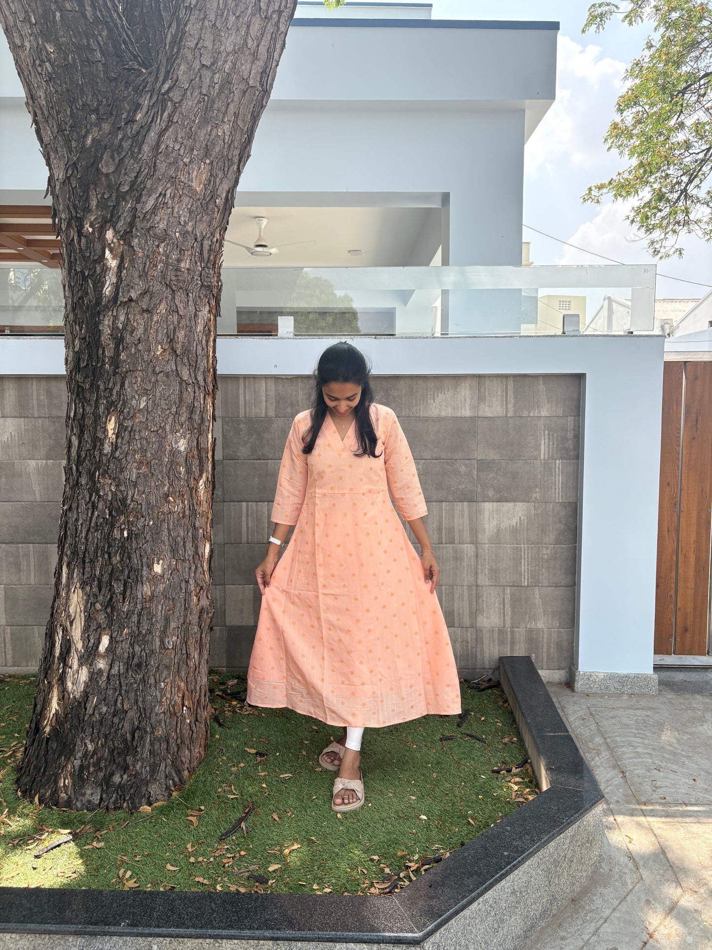 Peach Aline kurti