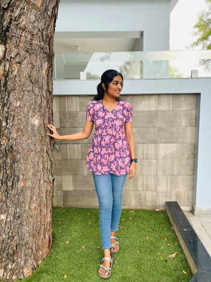 Purple peplum top