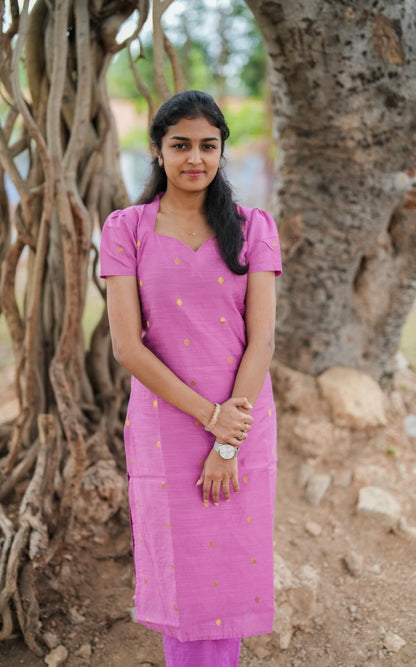 Pinkish purple kurti set