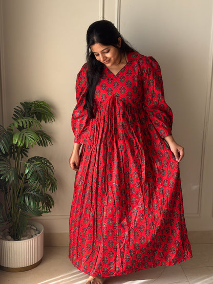 Red cotton maxi