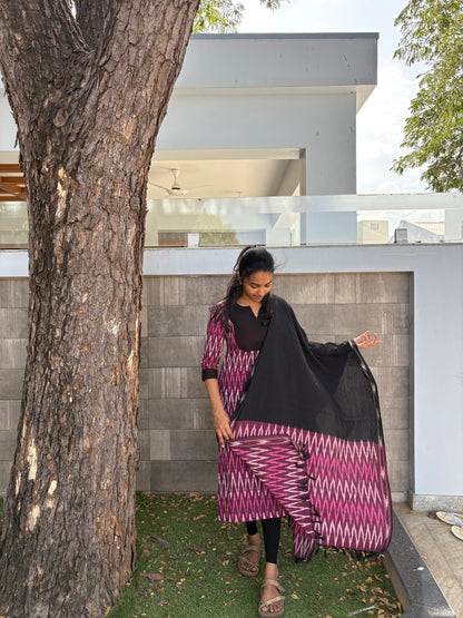 Purple ikat suit set