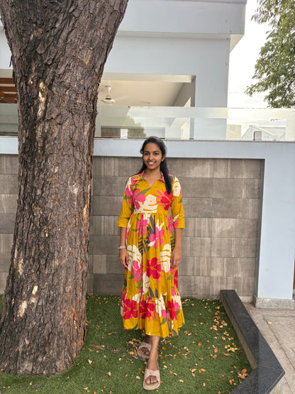Yellow floral maxi