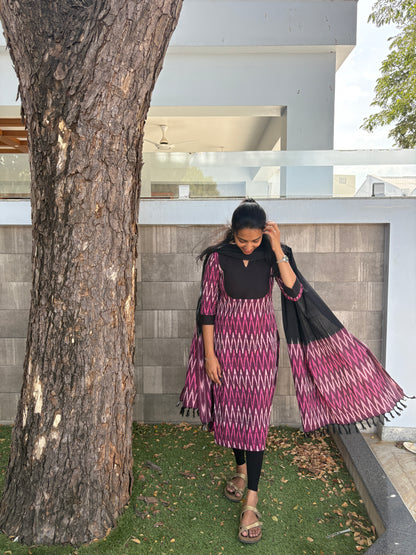 Purple ikat suit set