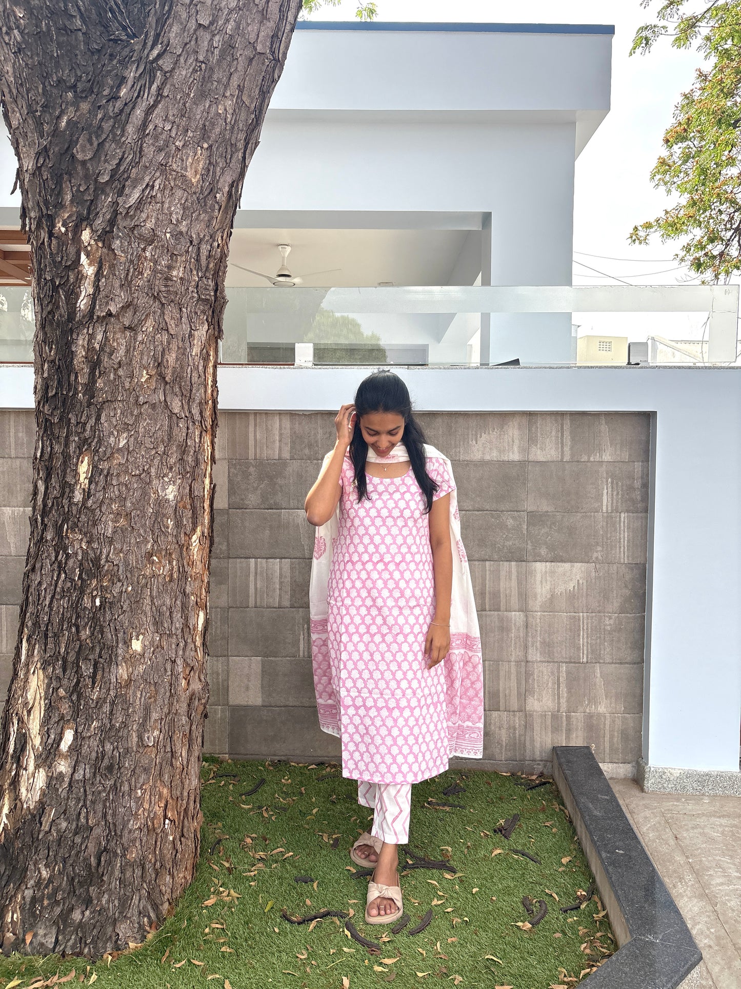 Lilac grace kurti set