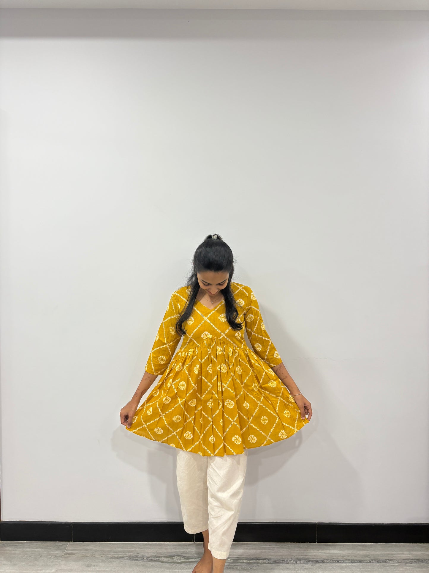 Yellow short top