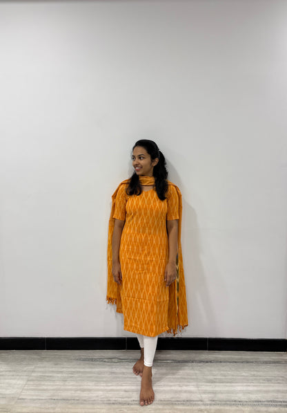 Orange ikat suit set