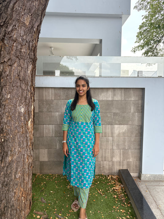 Sky blue kurti set