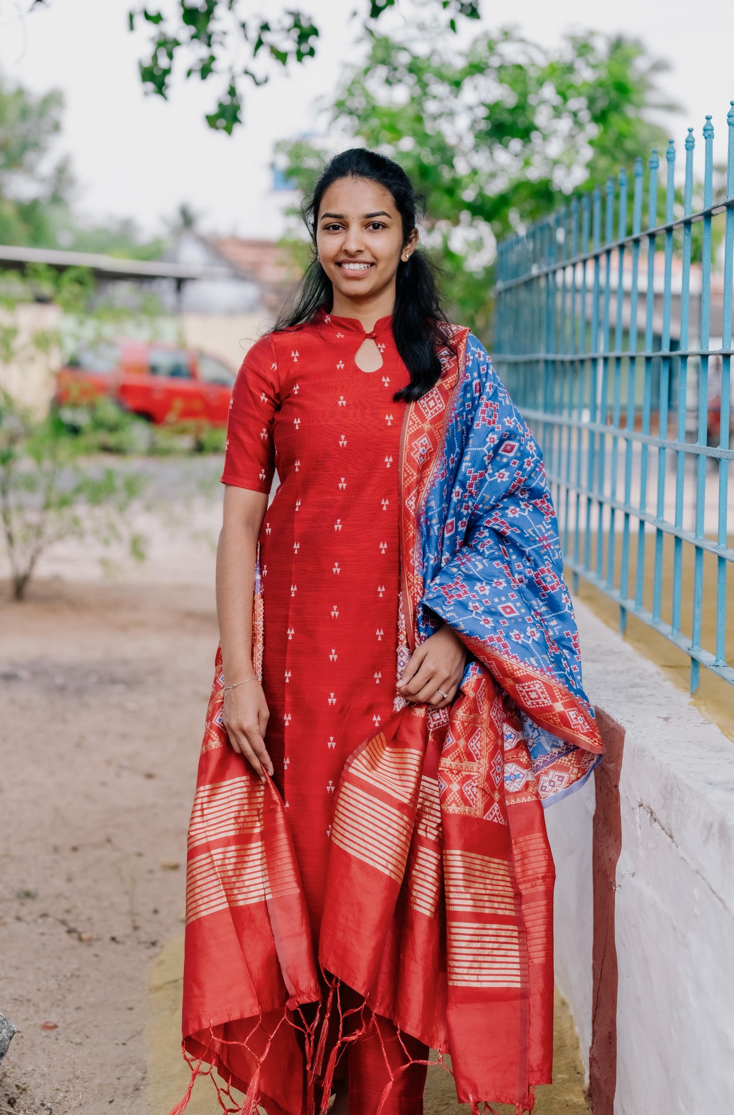 Red kurti set