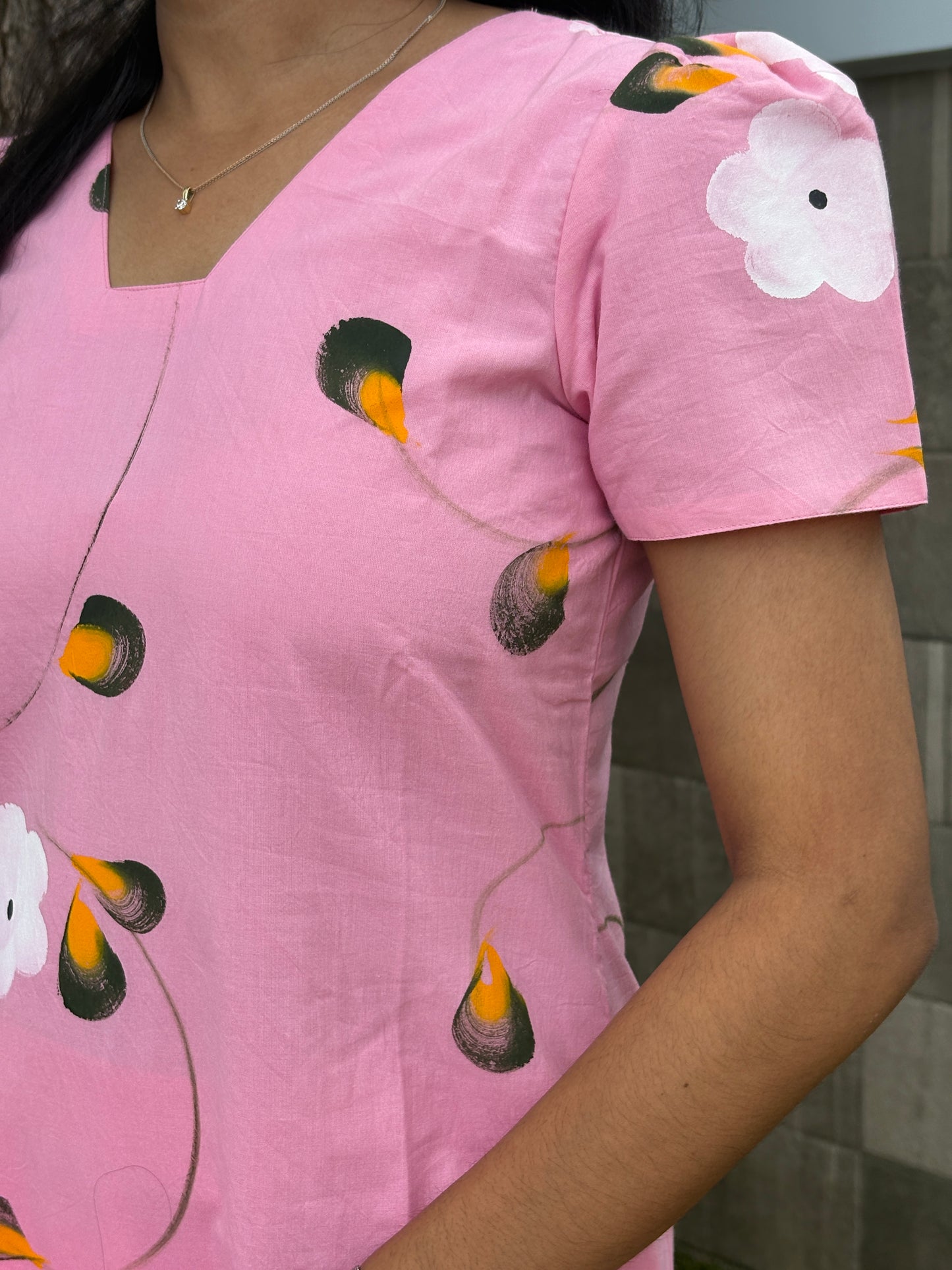 Pink handpainted suit set