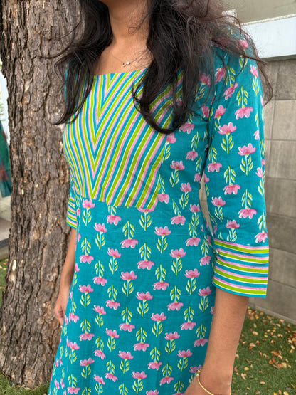 Sky blue kurti set