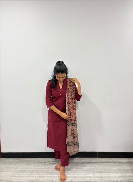 Maroon suit set