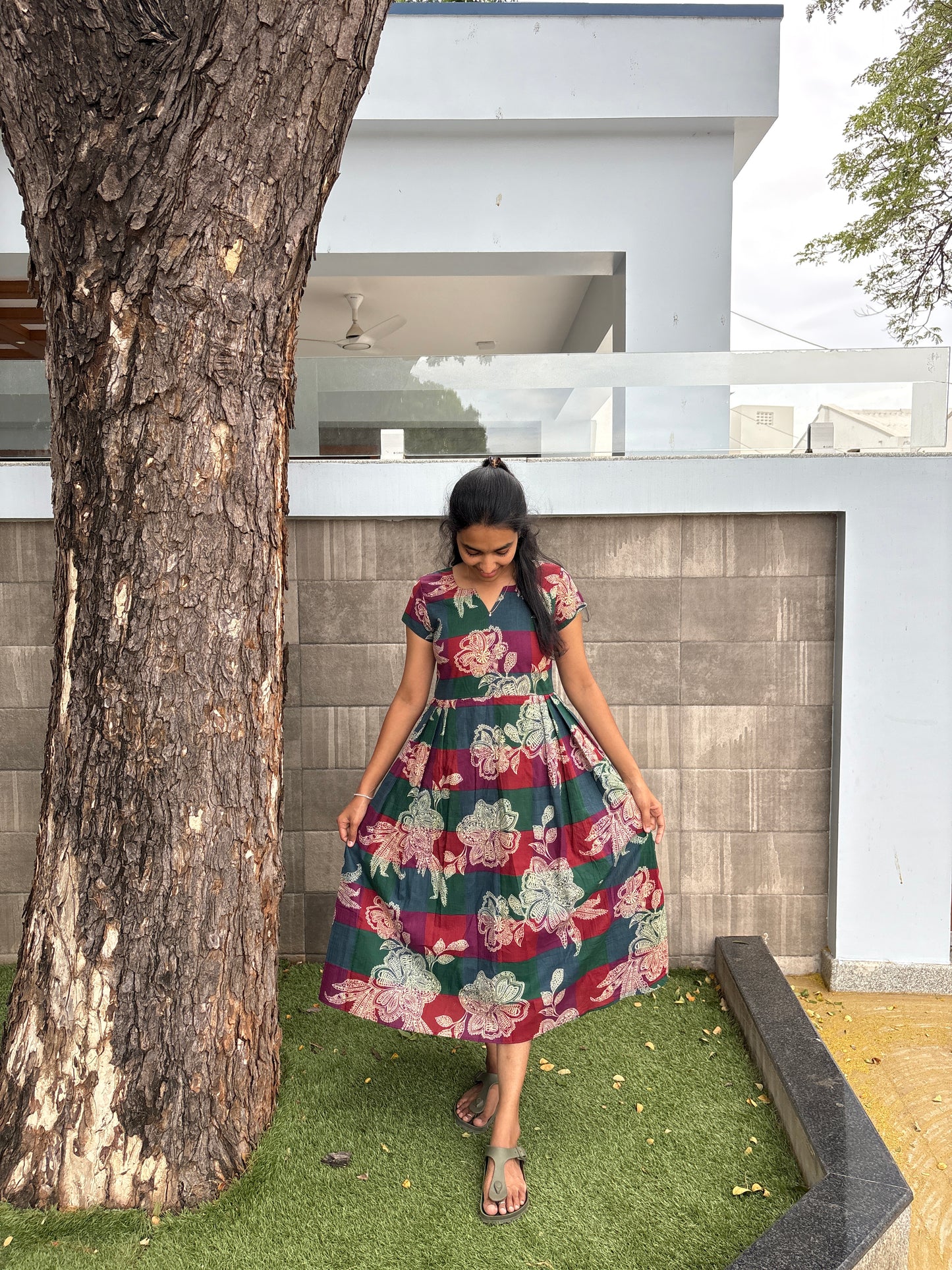 Madras check maxi ( TF190 )