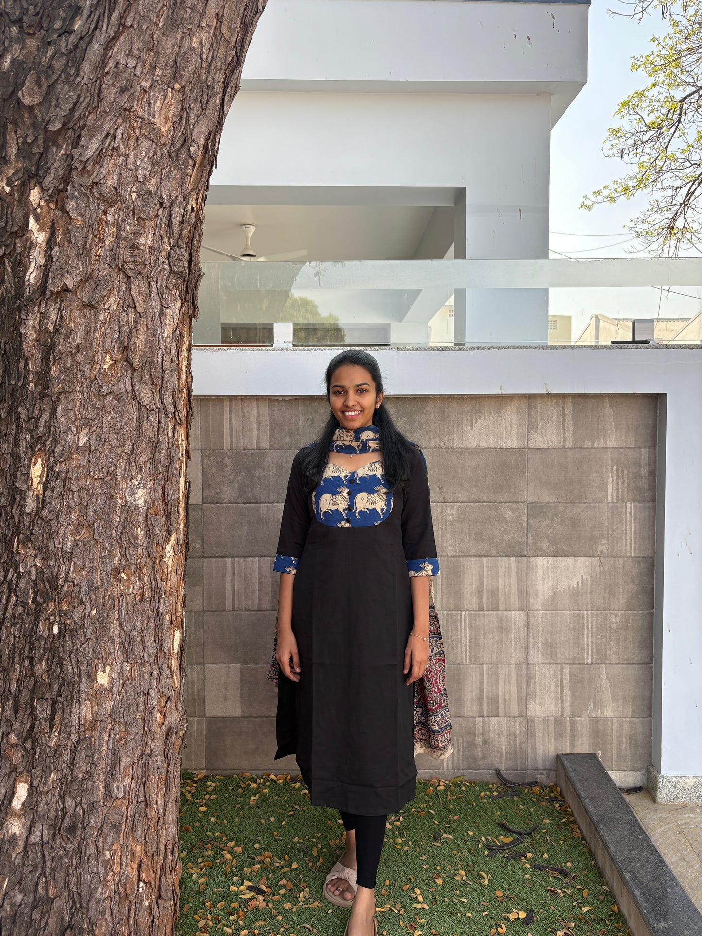 Kalamkari patch work kurta