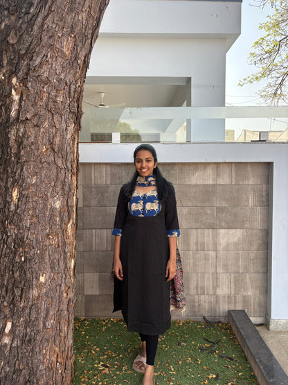 Kalamkari patch work kurta