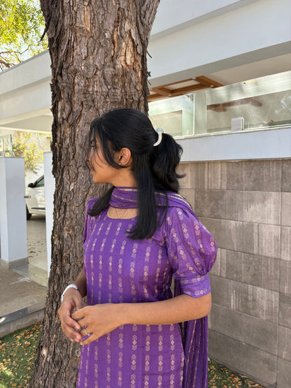 Violet Katan silk suit set
