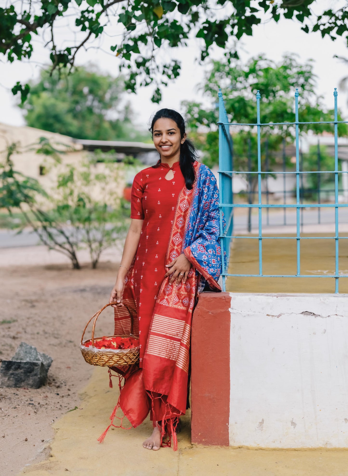 Red kurti set