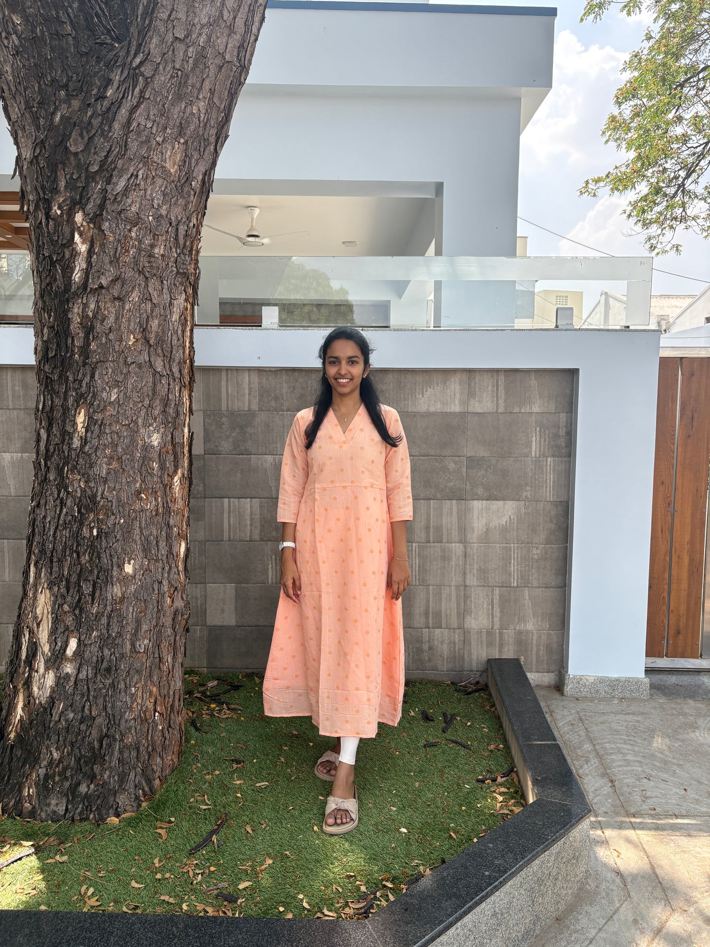 Peach Aline kurti