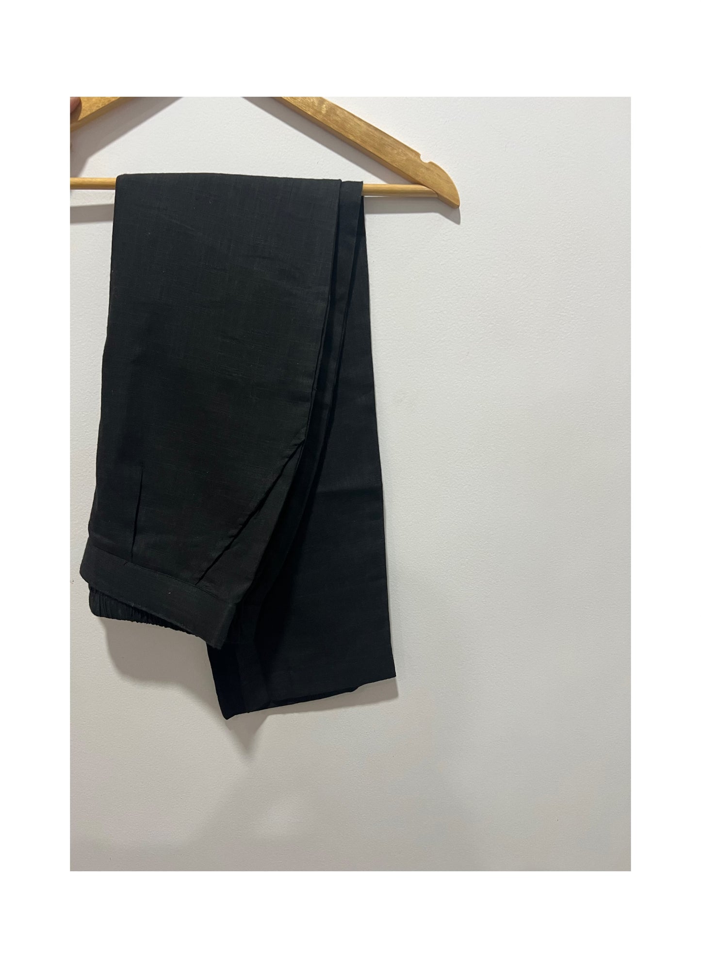 Black straight cut pants