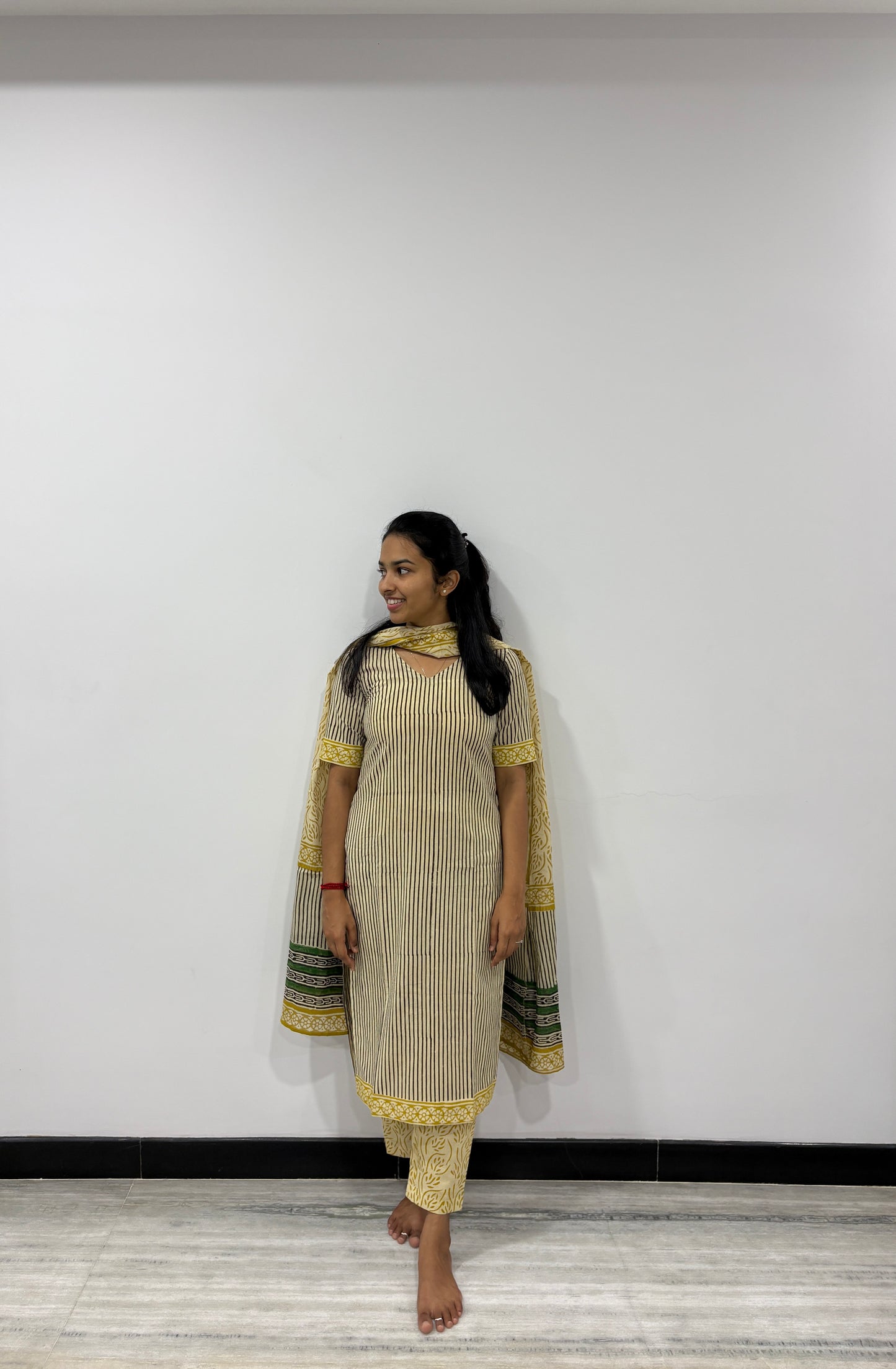 Black stripe kurti set