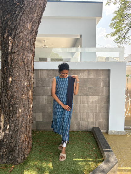 Navy blue ikat set