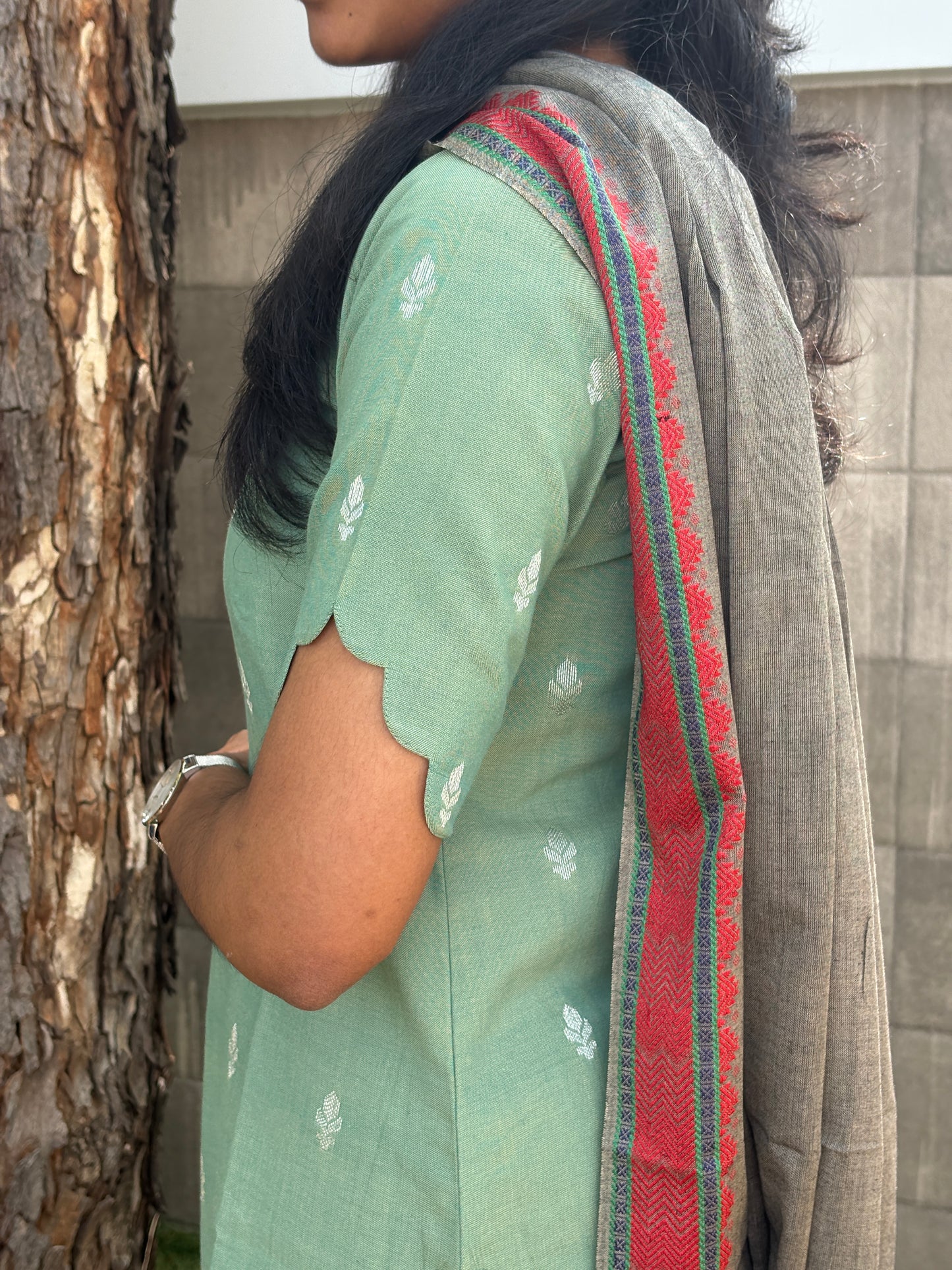 Sage green kurti set