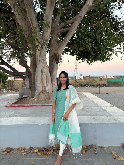 Teal colour kurti set