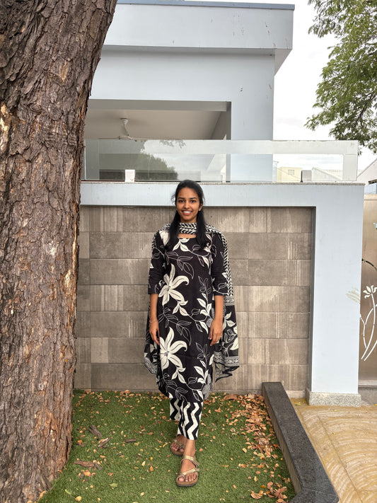 Black cotton suit set
