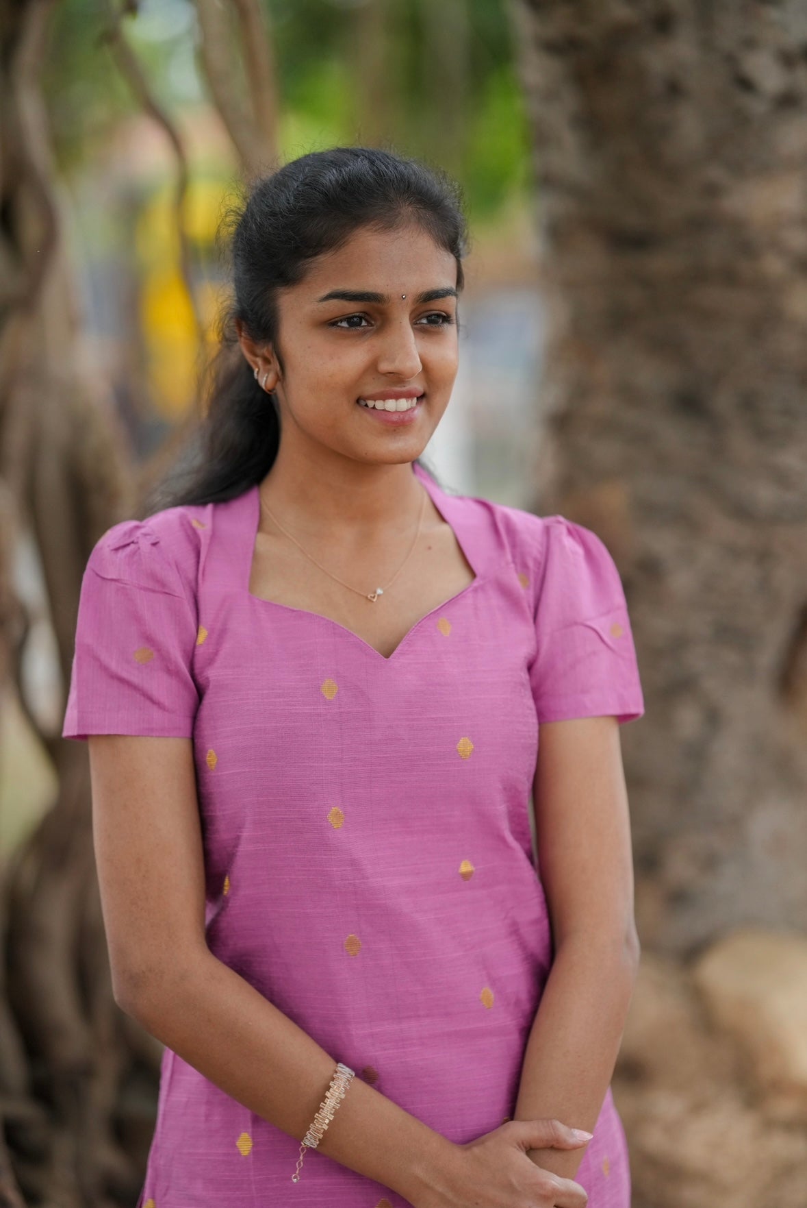 Pinkish purple kurti set
